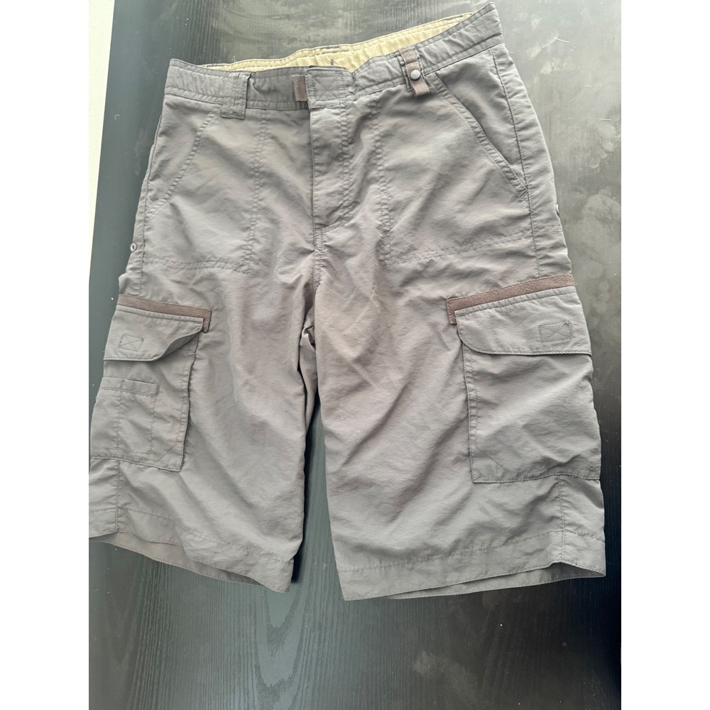 REI Boys Sahara Cargo Shorts Gray UPF 50+ Nylon Hiking Outdoor Size L 14/16
